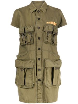 Dsquared2 logo-patch shirtdress - Green