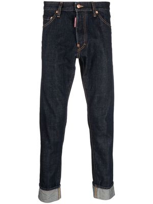 Dsquared2 logo-patch turn-up jeans - Blue