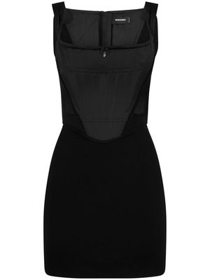 Dsquared2 logo-pendant corset minidress - Black