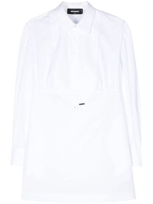 Dsquared2 logo-plaque cotton shirt dress - White