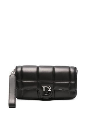 Dsquared2 logo-plaque leather clutch bag - Black