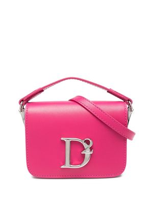 Dsquared2 logo-plaque leather crossbody bag - Pink