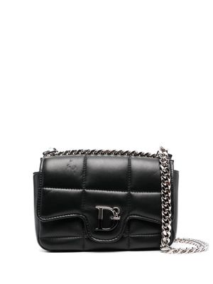 Dsquared2 logo-plaque quilted crossbody bag - Black