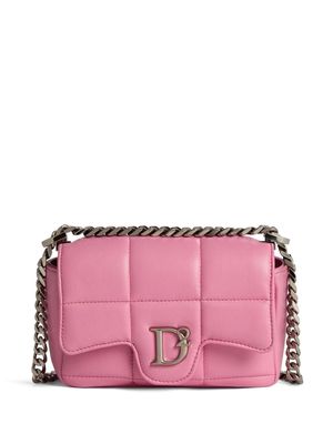 Dsquared2 logo-plaque quilted leather bag - Pink