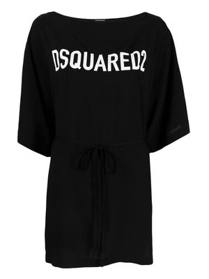 Dsquared2 logo-print beach cover-up - Black