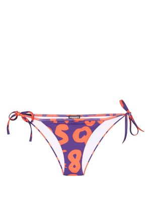 Dsquared2 logo-print bikini bottom - Purple