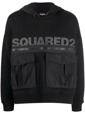 Dsquared2 logo-print cargo hoodie - Black