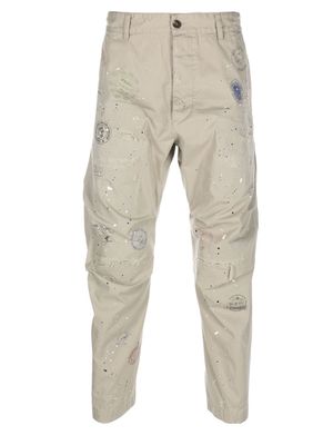 Dsquared2 logo-print cargo trousers - Neutrals