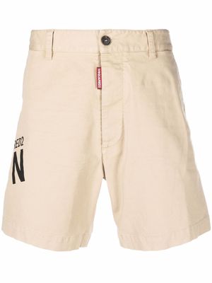 Dsquared2 logo-print chino shorts - Neutrals