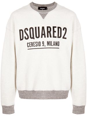 Dsquared2 logo-print contrast-trimmed sweatshirt - Grey