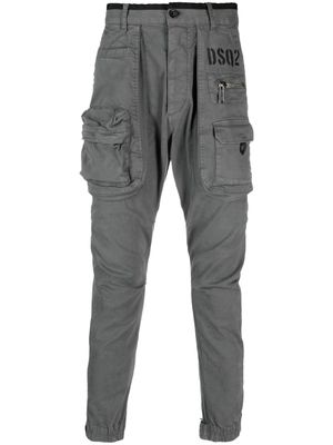 Dsquared2 logo-print cotton cargo trousers - Grey