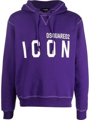 Dsquared2 logo-print cotton hoodie - Purple