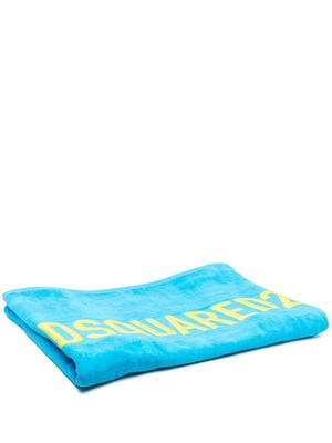 Dsquared2 logo-print cotton towel - Blue
