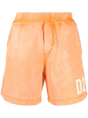 Dsquared2 logo-print cotton track shorts - Orange