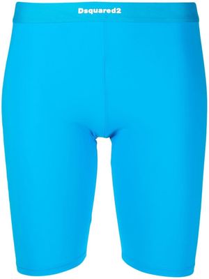 Dsquared2 logo-print cycling shorts - Blue