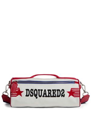 Dsquared2 logo-print cylinder shoulder bag - White