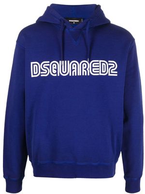 Dsquared2 logo-print detail hoodie - Blue