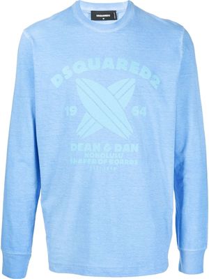 Dsquared2 logo-print detail sweatshirt - Blue