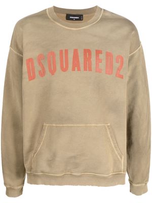 Dsquared2 logo-print detail sweatshirt - Neutrals