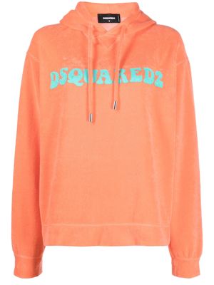 Dsquared2 logo-print drawstring hoodie - Orange