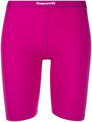 Dsquared2 logo-print elasticated-waist shorts - Pink