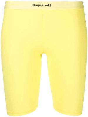 Dsquared2 logo-print elasticated-waist shorts - Yellow