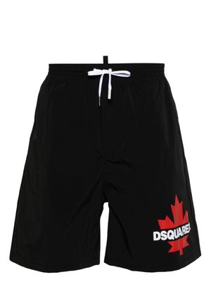 Dsquared2 logo-print elasticated-waistband swim shorts - Black
