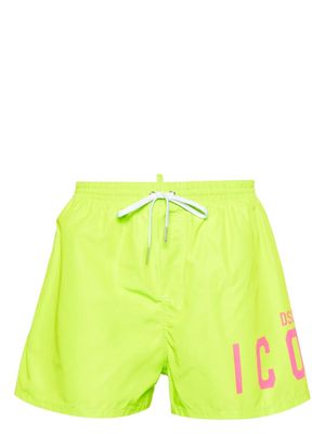 Dsquared2 logo-print elasticated-waistband swim shorts - Green