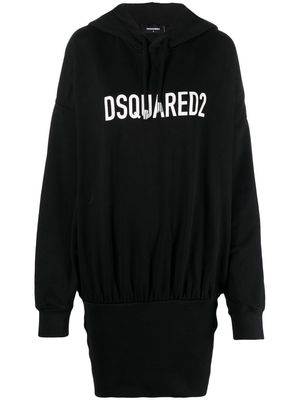 Dsquared2 logo print hooded dress - Black