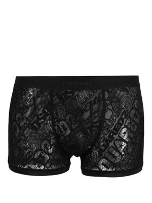 Dsquared2 logo-print lace-overlay boxers - Black