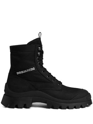Dsquared2 logo-print lace up boots - Black