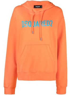 Dsquared2 logo-print long-sleeve hoodie - Orange