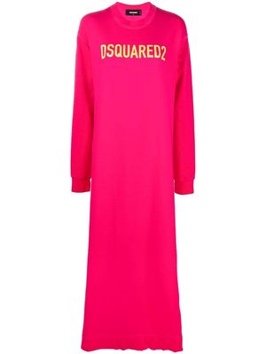 Dsquared2 logo-print long sweatshirt dress - Pink