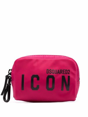 Dsquared2 logo-print makeup bag - Pink