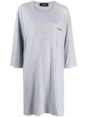 Dsquared2 logo-print mesh T-shirt dress - Grey
