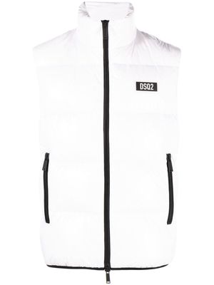 Dsquared2 logo-print quilted gilet - Neutrals