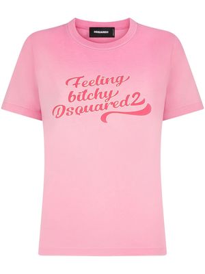 Dsquared2 logo-print round-neck T-shirt - Pink