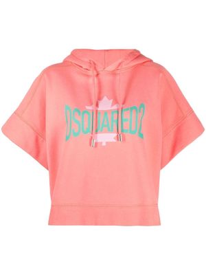 Dsquared2 logo-print short-sleeve hoodie - Pink
