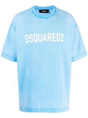 Dsquared2 logo-print short-sleeve sweatshirt - Blue