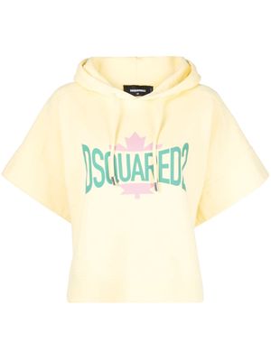 Dsquared2 logo-print short-sleeved hoodie - Yellow