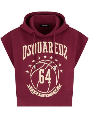 Dsquared2 logo-print sleeveless cotton hoodie