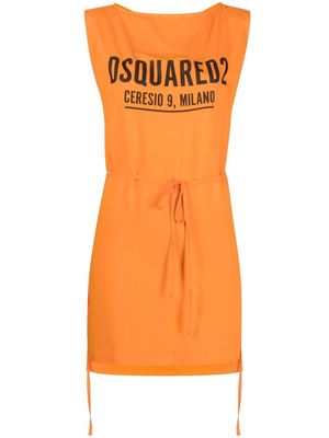 DSQUARED2 logo-print sleeveless dress - Orange