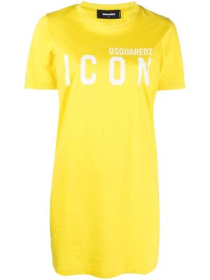 Dsquared2 logo-print T-shirt dress - Yellow