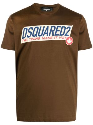 Dsquared2 logo-print wool T-shirt - Brown