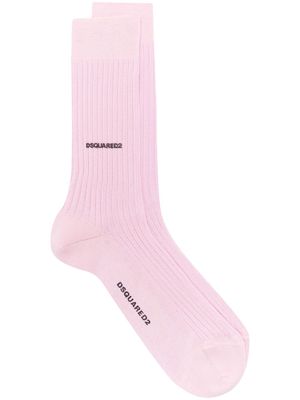 Dsquared2 logo-printed cotton socks - Pink