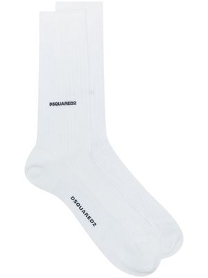 Dsquared2 logo-printed cotton socks - White