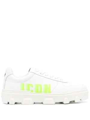 Dsquared2 logo-printed leather sneakers - Neutrals