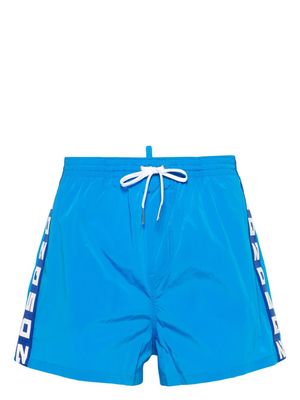 Dsquared2 logo-straps elasticated-waistband swim shorts - Blue