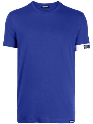 Dsquared2 logo-trim cotton T-shirt - Blue