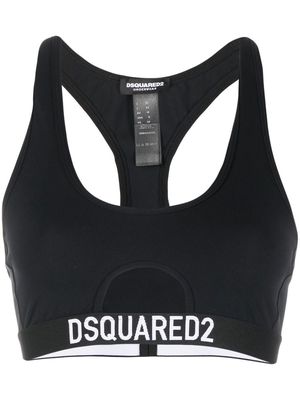 Dsquared2 logo-underband sports crop top - Black